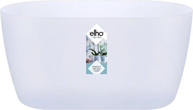Elho Brussels Orchidee Duo Pflanzgefäß für Tischdekoration, Transparent, ovale Form, B: 25 cm, H: 12 cm - Bild 1