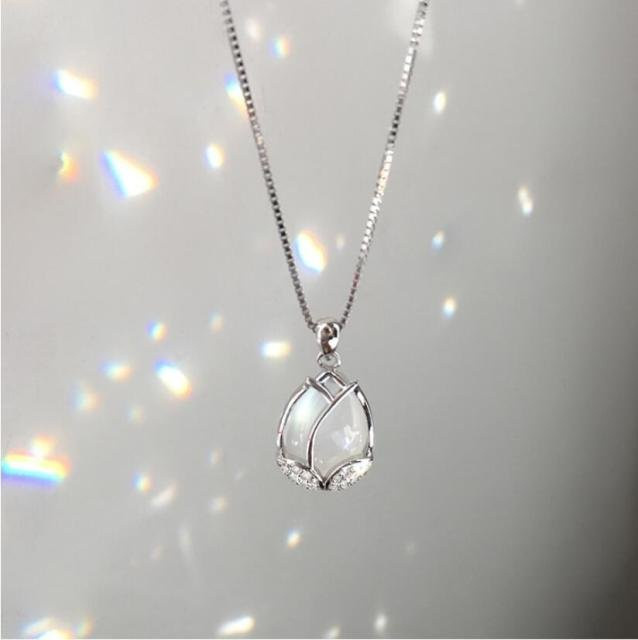 YIRAN Jewelry Halskette, 925 Silber, Opal, Zirkonia, Damen - Bild 1