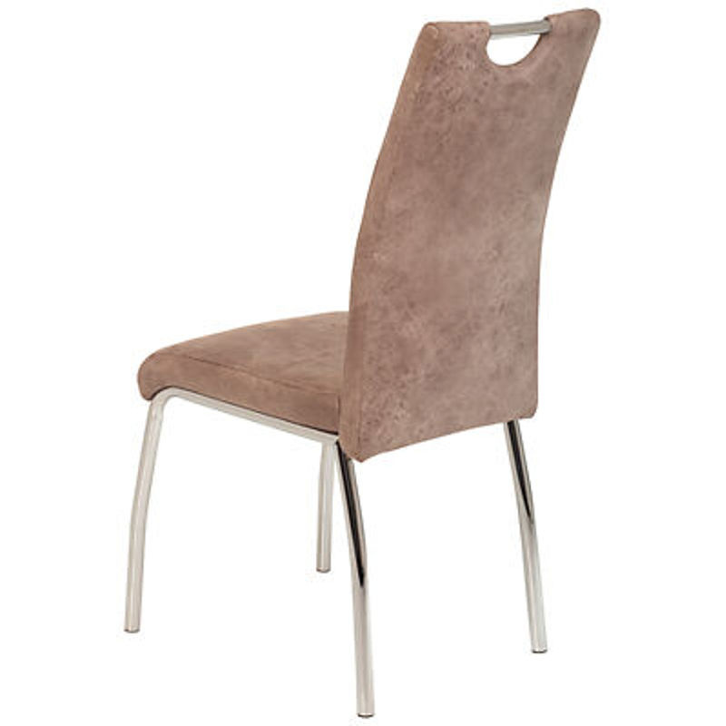4er Set Stühle Hela in Beige im Vintage-Stil aus Microfaser, B/H/T: 44 x 98 x 61 cm - Bild 2