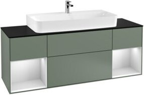 V&B Waschtischunterschrank Finion mit Wandbeleuchtung, Farbe: Weiß lackiert, Breite: 160 cm, Tiefe: 50,1 cm, Höhe: 50,1 cm - Bild 1