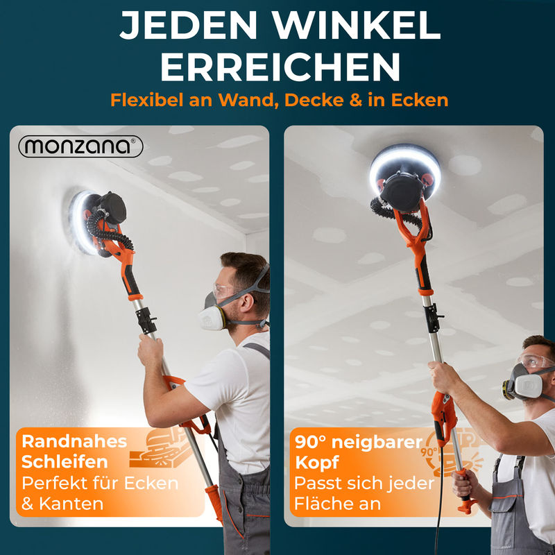 MONZANA Trockenbauschleifer 750W in Schwarz-Orange - Bild 5