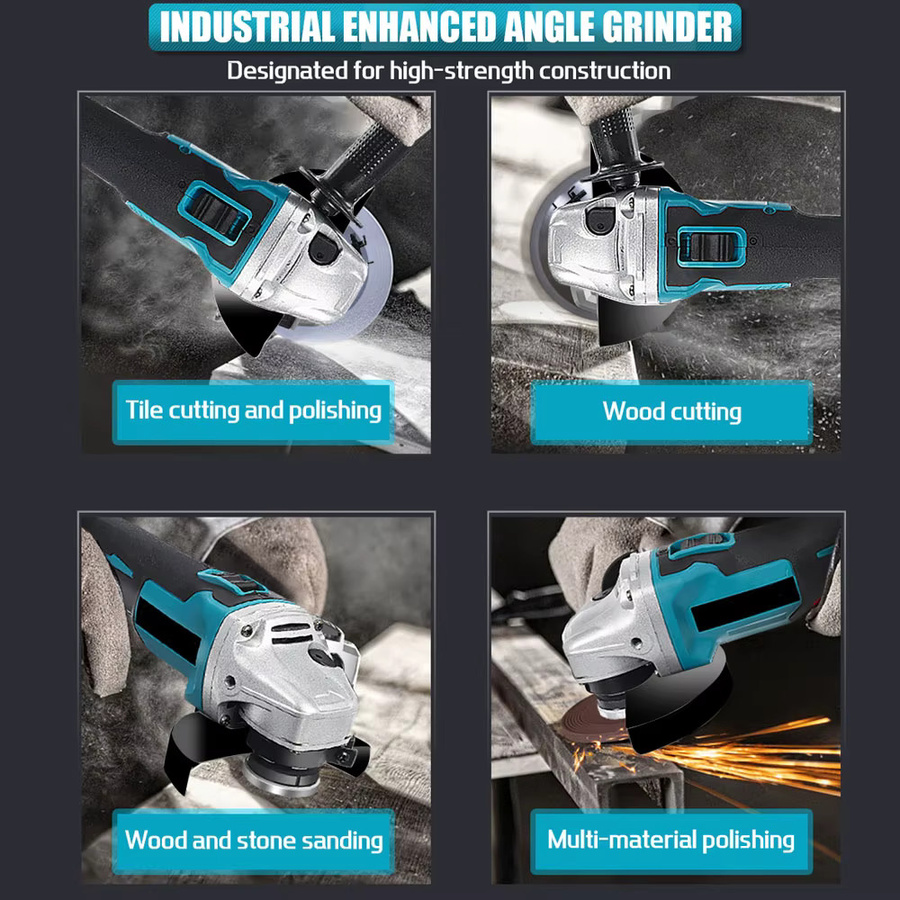 Makita bürstenloser elektrischer Winkelschleifer mit variabler Geschwindigkeit, 125 mm, Blau, für Makita LXT 18 V Akku - Bild 5