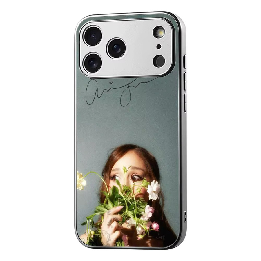 Ariana Grande Handyhülle mit galvanisiertem Metall-Stoßfänger für iPhone 17 16 15 14 13 12 Pro Max Plus stoßfest - Bild 6