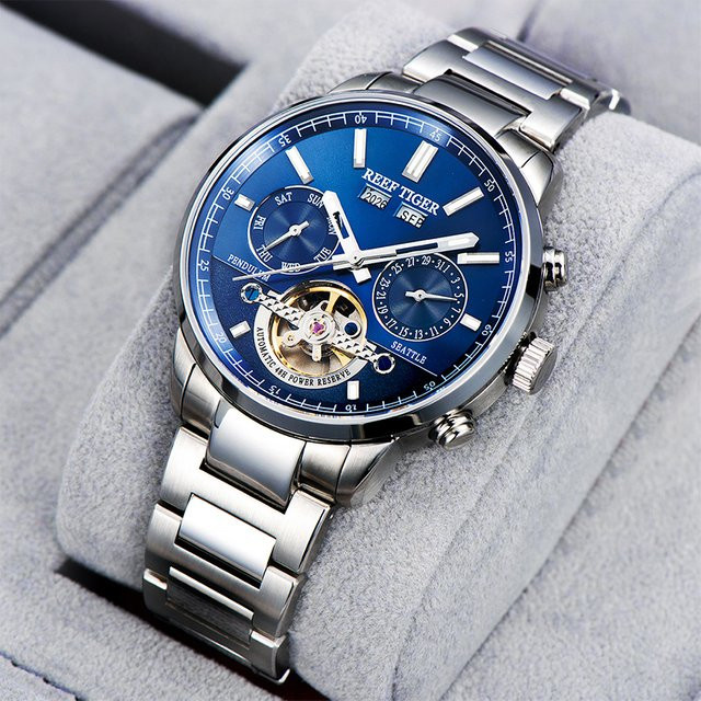 Reef Tiger Armbanduhr, Automatik, Edelstahl, 40,5 mm, Herren, Blau - Bild 1