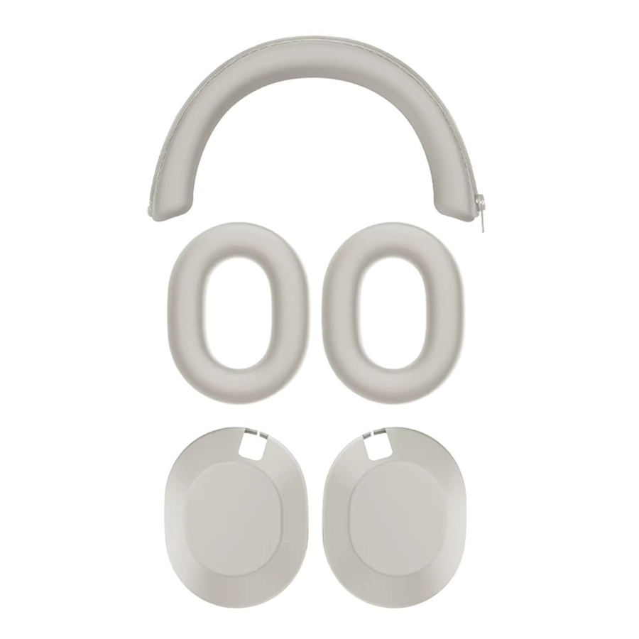3 Stück Silikon-Kopfhörer-Abdeckung in Beige als Ersatz-Ohrpolster und Schutzhülle für dein Sony WH-1000XM6 Headset - Bild 1