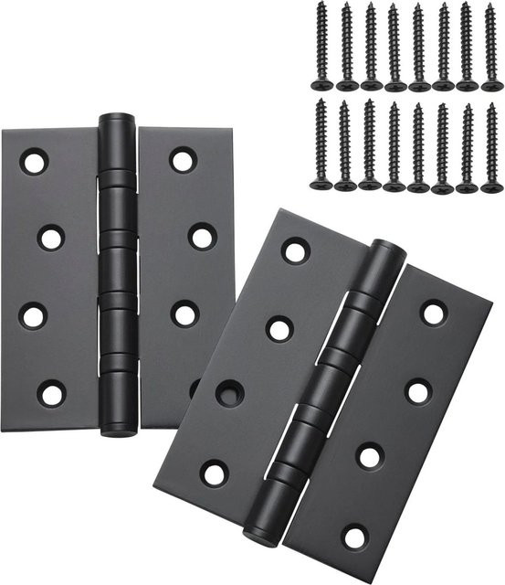 SO-TECH 2 Stück Türscharnier Aufschraubband aus Edelstahl SS304 in Schwarz, kugelgelagert, B/H/T: 10,1 x 7,6 x 0,25 cm - Bild 1