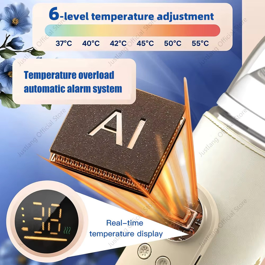 JUSTLANG Babyflaschenwärmer in Weiß mit 10000 mAh Akku, 5 Wärmestufen und präziser Temperaturregelung zur Aufwärmfunktion von Muttermilch - Bild 2