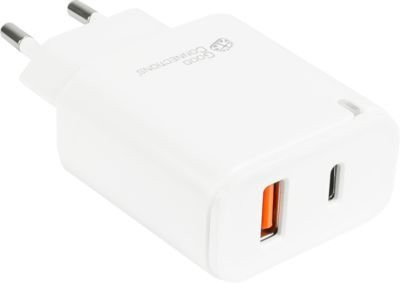 Good Connections USB-Schnellladegerät mit 2 Ports (1 x USB-A und 1 x USB-C), 20 W, weiß - Bild 1