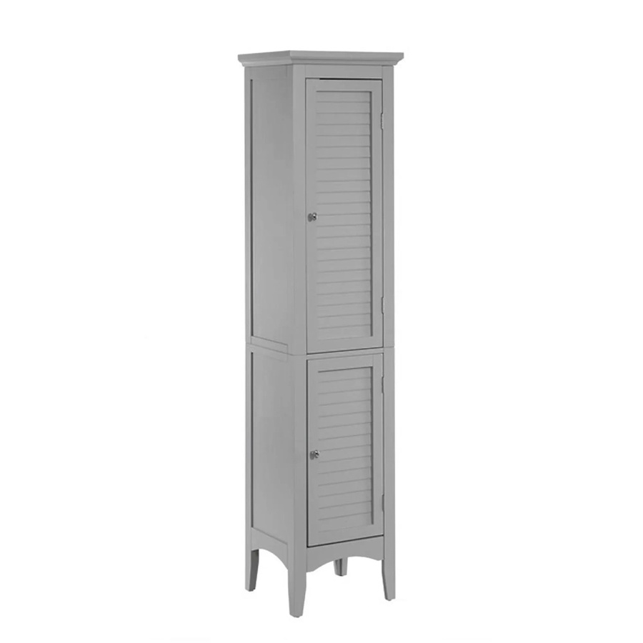 Teamson Home Glancy Freistehender Wäscheturm in Grau mit zwei Louvered Türen im Shaker-Stil, H: 160 cm, B: 33 cm, T: 33 cm - Bild 2