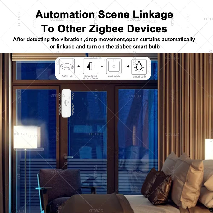 Smart ZigBee 3.0 Vibrationssensor White Remote Monitor für Home Security und Motion Shock Alarm mit Unterstützung für Zigbee2MQTT und Home Assistant - Bild 2