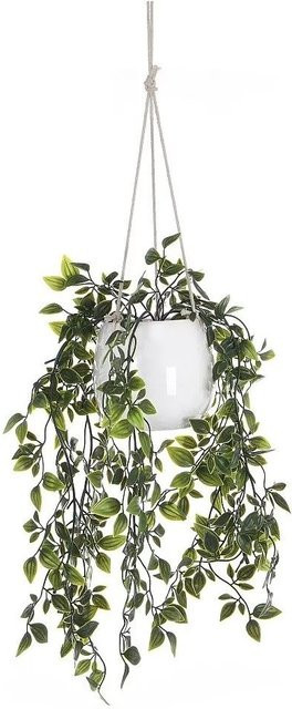 Vente-unique Kunstpflanze Bahiana Grün Weiß in Keramik-Hängetopf, Höhe: 20 cm - Bild 1