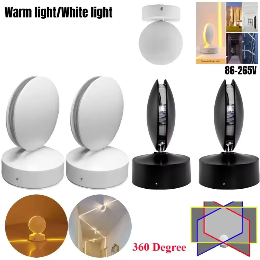 9W LED COB Schmalstrahler Fensterbankleuchte mit drehbarem Winkel für Wand- und Türrahmenbeleuchtung in Weiß oder Schwarz - Bild 3
