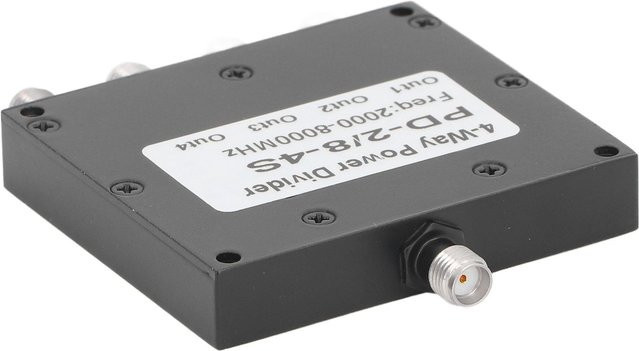 Fishine SMA Mikrostreifen Leistungsweiche Splitter Kombinierer 2-18GHz Edelstahl 4-Wege Leistungsteiler in Silber und Schwarz - Bild 1