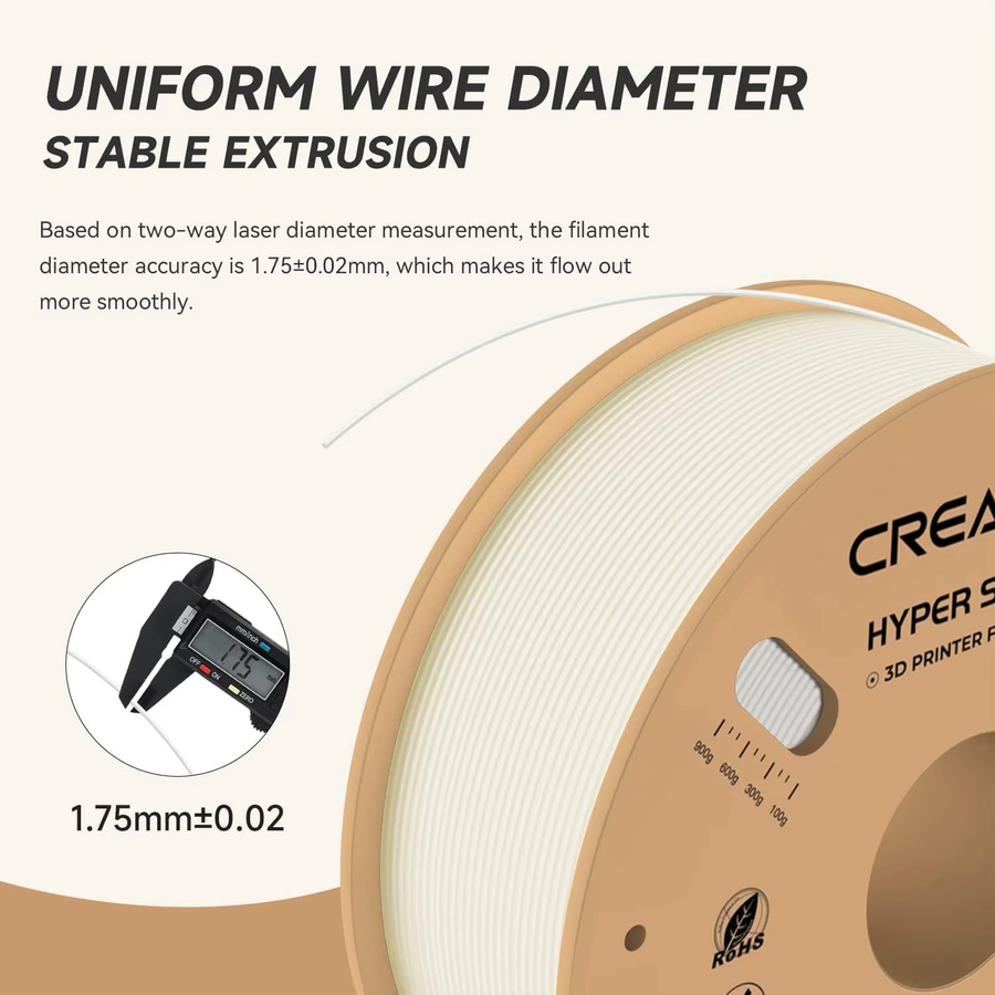 Creality Hyper Series PLA Filament 1,75mm für FDM-Drucker in Schwarz und Weiß - Bild 3