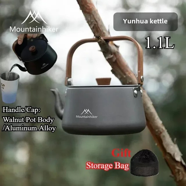 MOUNTAINHIKER Wasserkessel aus Aluminiumlegierung für Camping und Outdoor, Grau, 1,1 l - Bild 1