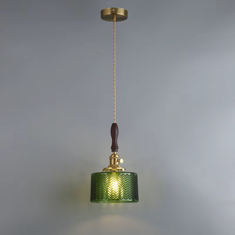 Ramalho Moderne LED Pendelleuchte in Gold/Messing mit grünem Glas für Wohnzimmer und Esszimmer - Bild 3