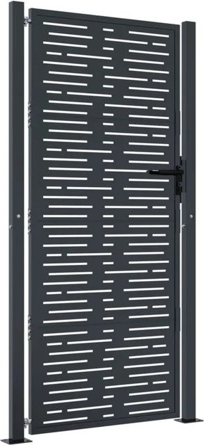 vidaXL Gartentor aus verzinktem Stahl in Anthrazit, quadratisches Design, B: 110 cm, H: 205 cm - Bild 1