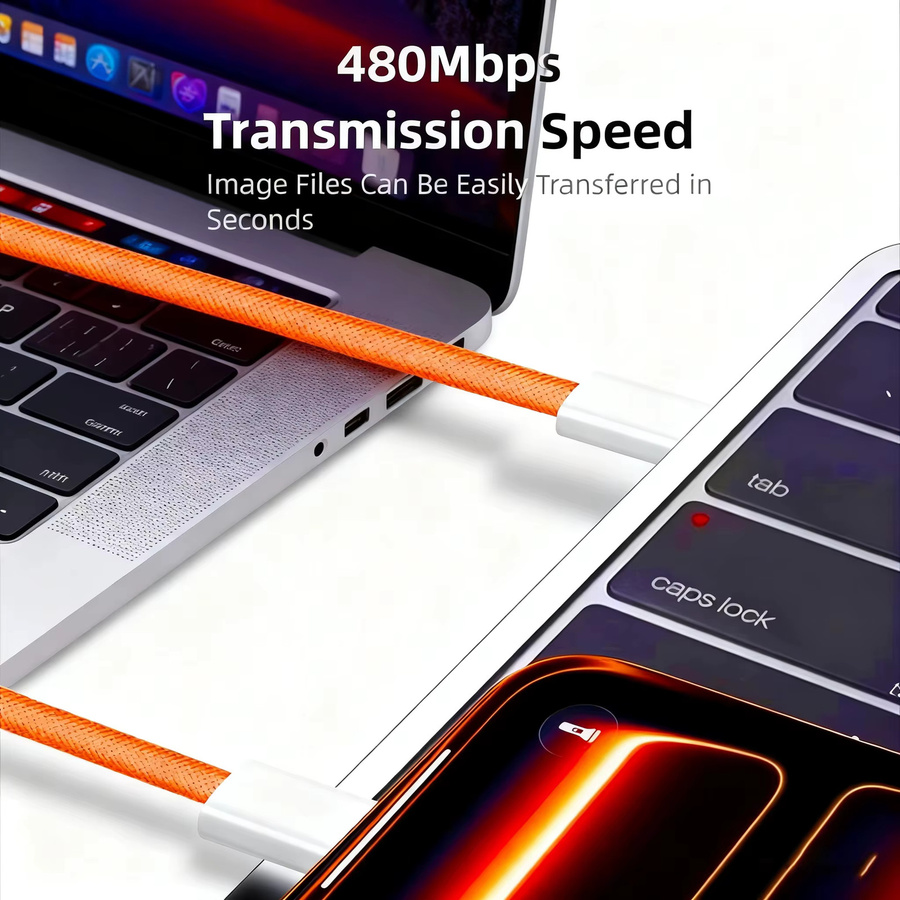 NNBILI PD 60W Schnellladegerät mit 6A USB-C auf Typ-C Kabel in Lila für iPhone 15 16 17 Pro Max und Samsung S26 Xiaomi - Bild 2