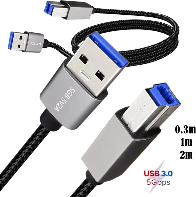 BSN USB 3.0 Druckerdatenkabel mit A-Stecker auf B-Stecker für Drucker und Festplattengehäuse - Bild 1