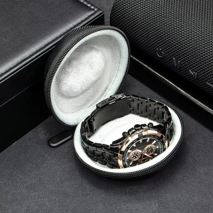 FancyWrist Uhren Lagerungsbox, Edelstahl, Schwarz, Unisex - Bild 4