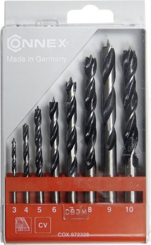 Connex Holz-Spiralbohrer-Satz aus Edelstahl, 8 Stück, silberfarben - Bild 1