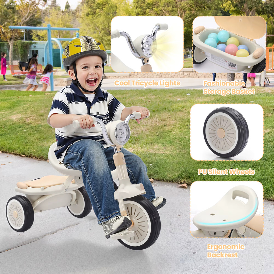 Baby-Dreirad, faltbares Kleinkind-Trike mit Pedalen, ab 1 Jahr - Bild 2
