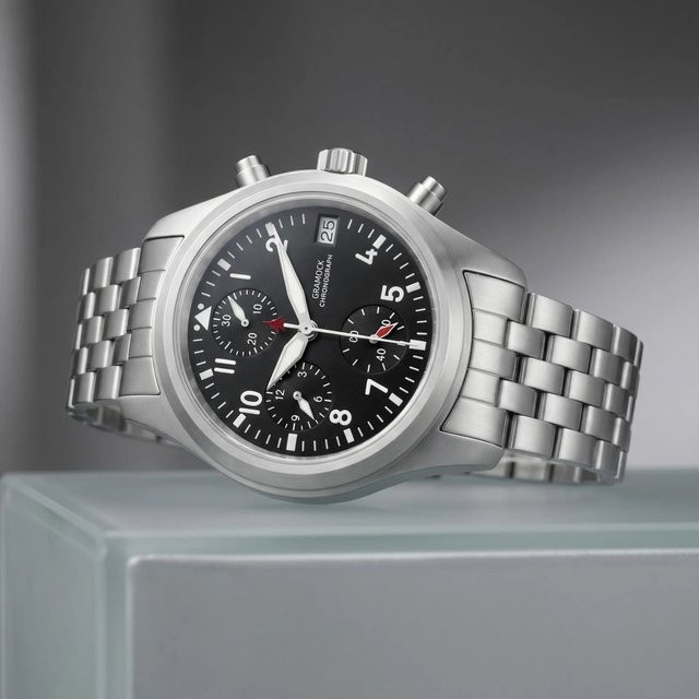 Gramock Armbanduhr, Chronograph, Quarz, Edelstahl, 38 mm, Herren - Bild 1