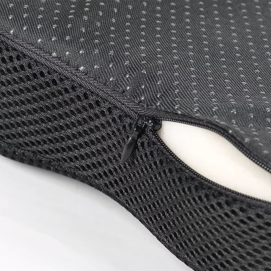 OOAGE U-förmiges Massagekissen aus atmungsaktivem Wellenschwamm mit Samtbezug in Schwarz zur Linderung von Gesäßdruck und Steißbeinschmerzen - Bild 3