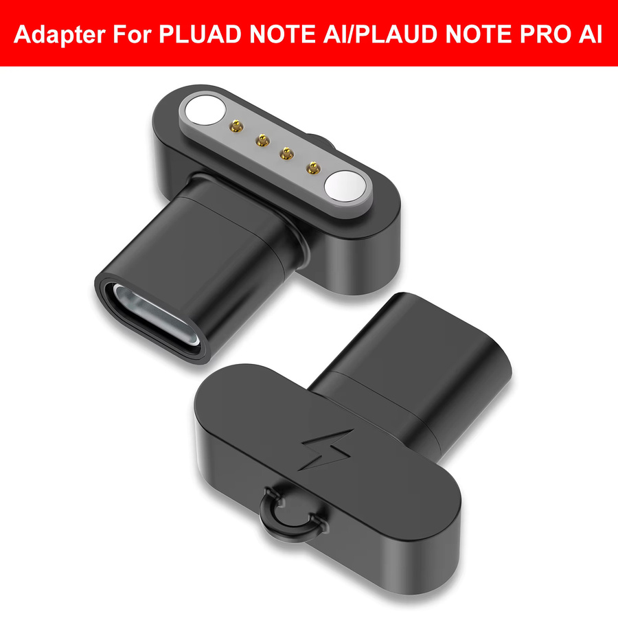 PLUAD USB-C-Kabeladapter für NOTE AI und NOTE PRO AI Diktiergeräte, Schnellladekabel-Konverter in Schwarz mit Trageband-Öffnung - Bild 3