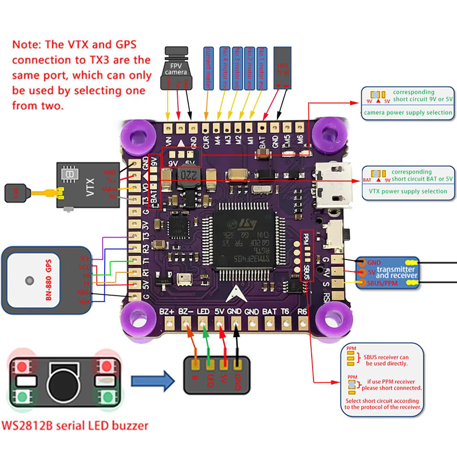 YSIDO F4 V3S FPV Stack mit F405 Flight Controller und BLHELIS 50A 4in1 ESC für 3-6S Freestyle Drohnen - Bild 1