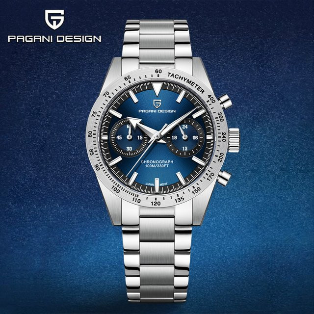 Pagani Design Armbanduhr, Quarz, Edelstahl, Saphirglas, Schwarz, Herren - Bild 1