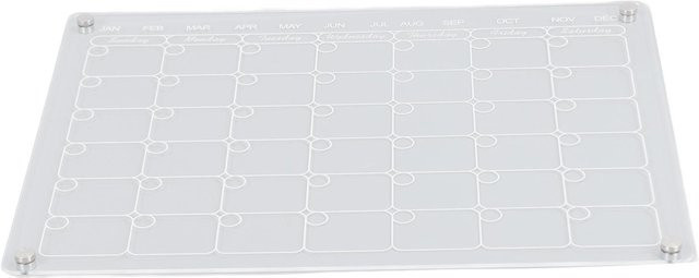 GoolRC Magnetischer Memo-Kalender aus Acryl, Wiederverwendbarer Abwischbarer Tagesplaner für den Kühlschrank, Farbe: Weiß/Transparent - Bild 1