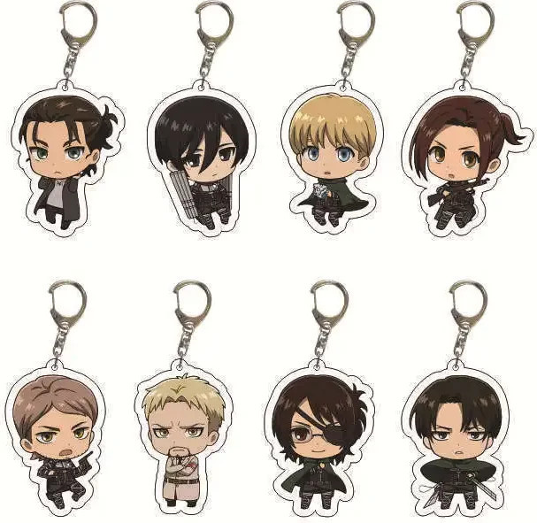 Schlüsselanhänger Anime Eren Jaeger Mikasa Ackerman Armin Arlert, Acryl - Bild 1