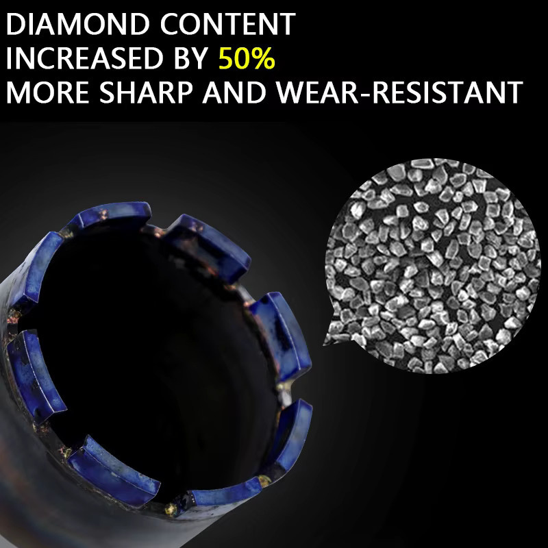 LAANCI Diamant-Kernbohrer Messerkopfteil mit Kobaltklinge für Beton, Farbe: Silber, Durchmesser: 32 mm - Bild 4