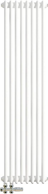 AICA Traditioneller 2 Spalten Heizkörper im Gusseisenstil, Weiß, B: 1500 mm, H: 380 mm, 970W - Bild 1