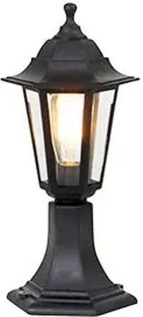 QAZQA New Haven Klassische Stehleuchte für den Außenbereich, Schwarz, IP44, E27, Höhe: 42,2 cm