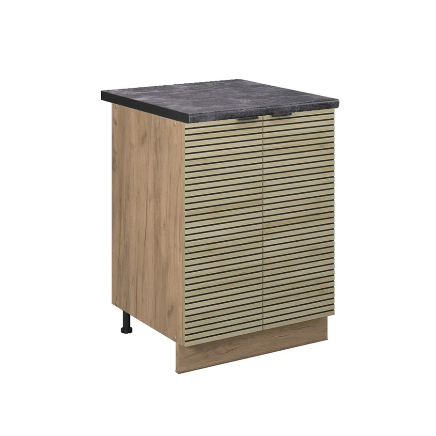 Vicco Küchenunterschrank Fame-Line in Eiche mit Arbeitsplatte in Anthrazit, Breite: 60 cm, Höhe: 82 cm, Tiefe: 60 cm - Bild 3