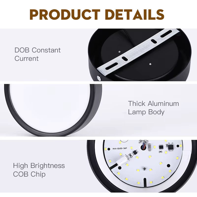LANGYUE LED Downlight Aufputz Lampe aus Aluminium für Schlafzimmer und Küche, 25W, 220V, Schwarz - Bild 3