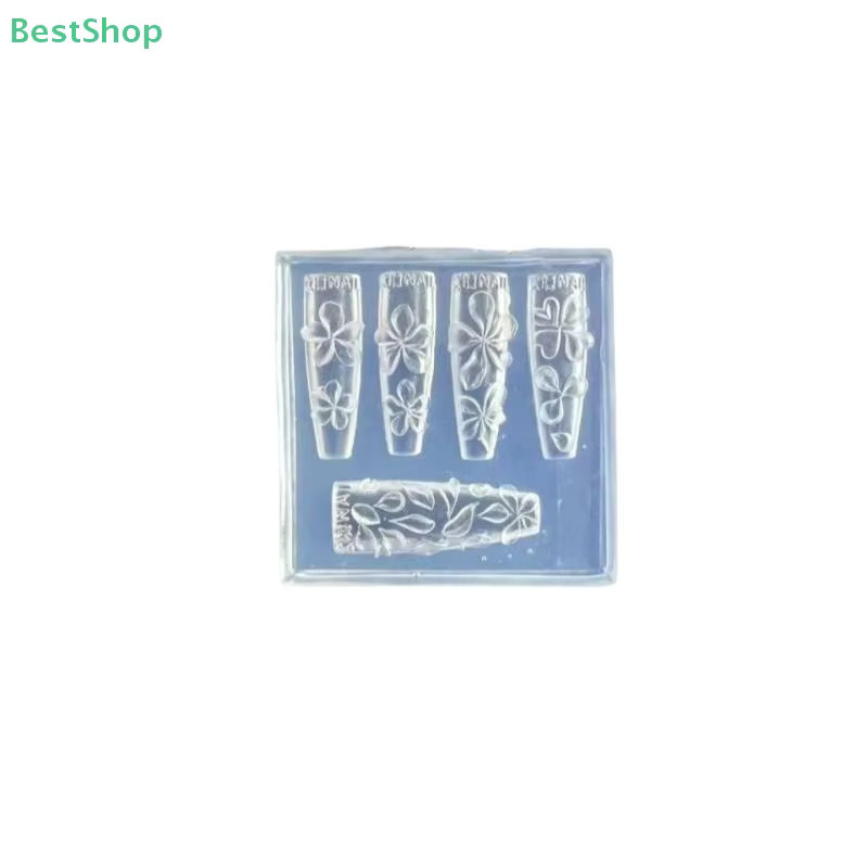 HNKMP 3D-Nagelkunst-Schnitzform aus Silikon, Plumeria-Motiv, transparent - Bild 3