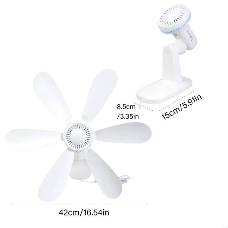 XIAOTREE Wandventilator 16,5 Zoll mit Fernbedienung und Timer, leiser USB-Eckventilator in Weiß mit 4 Geschwindigkeitsstufen - Bild 5