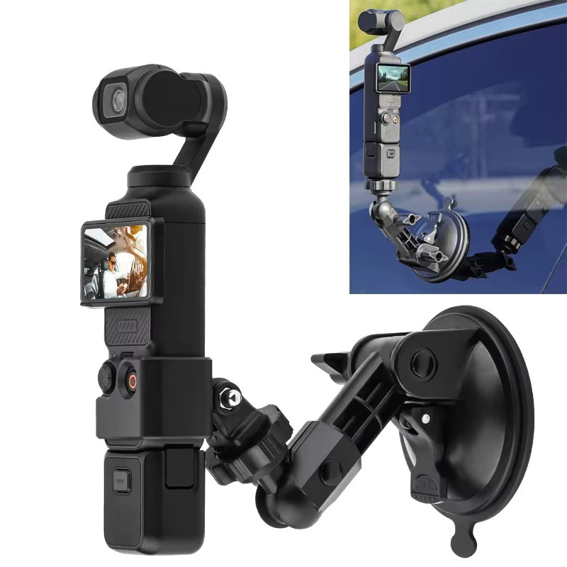 SZKOSTON Autohalterungsadapter mit Saugnapf in Schwarz für OSMO Pocket 4P, 4, 3, Insta360 und GoPro Action-Kameras - Bild 7