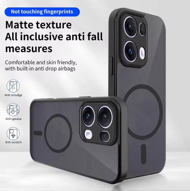 Transparente und mattierte Schutzhülle für OPPO Reno 15 Pro Max, 14, 13 sowie 15FS, 14F, 13F (4G/5G) mit Magnetfunktion und stoßfestem Design - Bild 1