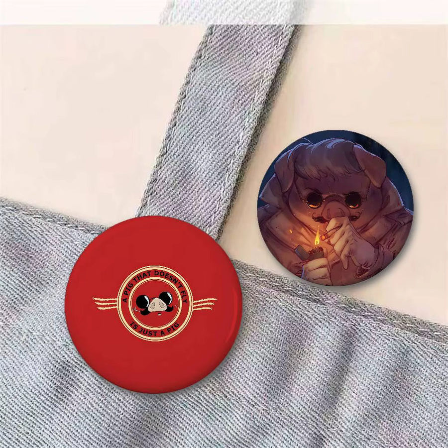 P-Porco R-Rosso Cartoon Abzeichen Button Pins Brosche, Kinder - Bild 2