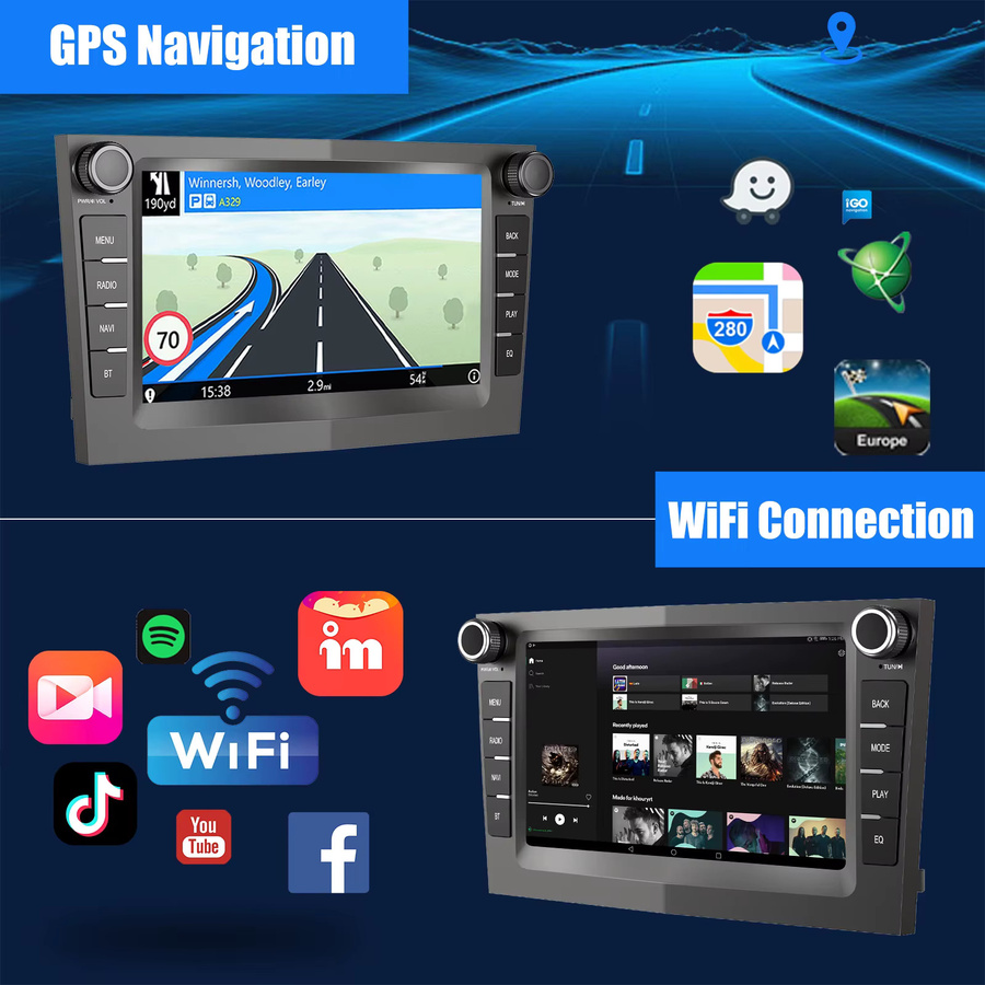 ESSGOO Android 14 Autoradio mit CarPlay, Android Auto, GPS und WiFi für Vauxhall Opel Astra H, Corsa C, D und Vectra Meriva in Grau - Bild 3