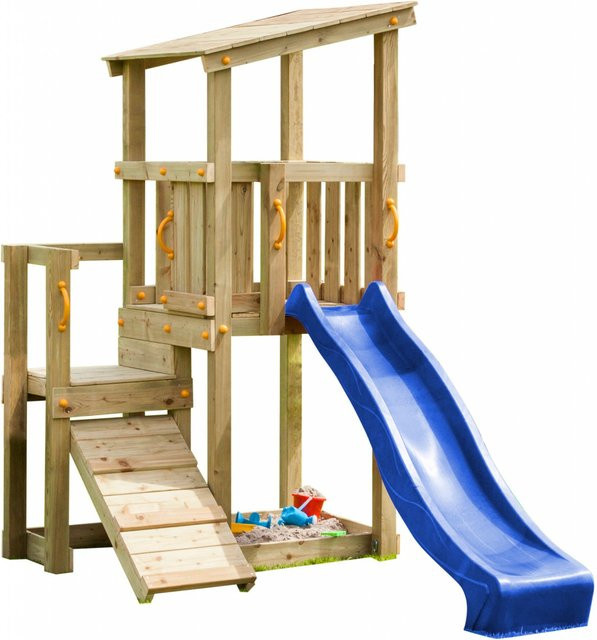 Spielturmking Spielturm CASCADE, mit Rutsche, Kletterrampe, Blau - Bild 1