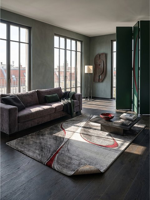 BIENO Kadima Design Teppich aus Polypropylen in Rot und Grau, B/T: 160 x 230 cm - Bild 1