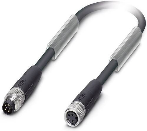 Phoenix Contact Sensor-Aktor-Datensteckverbinder M8 Stecker gerade, Buchse gerade, schwarz, 4 Polzahl, Kabellänge: 1,00 m - Bild 1