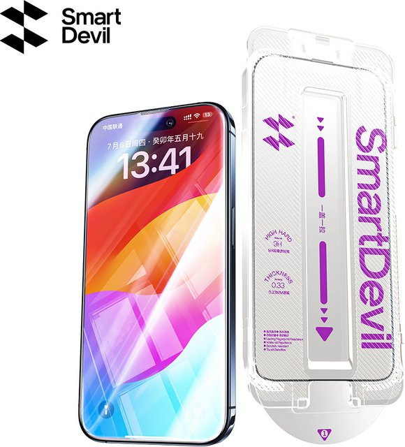 SmartDevil Staubfreier Displayschutz aus gehärtetem HD-Glas für iPhone 15 Pro Max, iPhone 15, iPhone 14 Pro und iPhone 15 Plus, transparent, vollständige Abdeckung - Bild 1