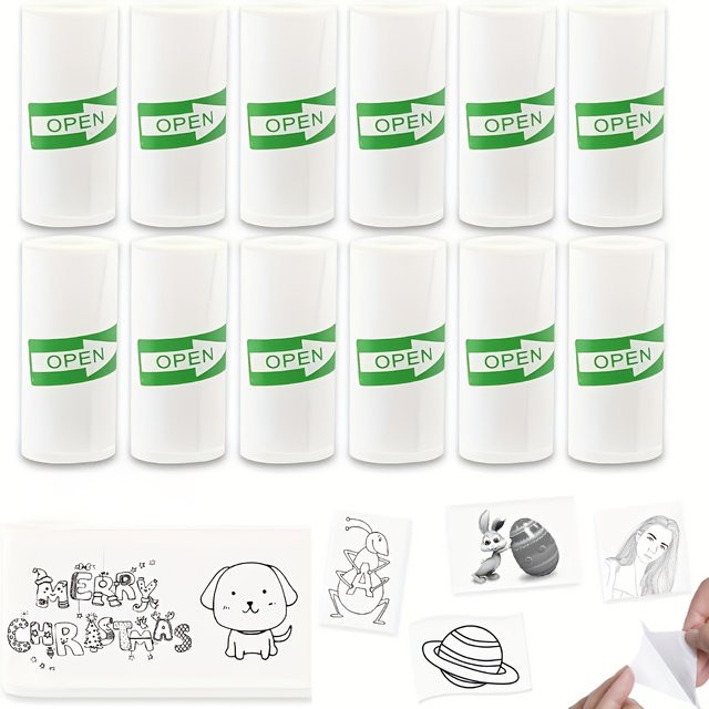 Selbstklebendes Mini-Thermopapier für Etiketten und Fotos in Weiß, B: 57 mm, H: 25 mm - Bild 1