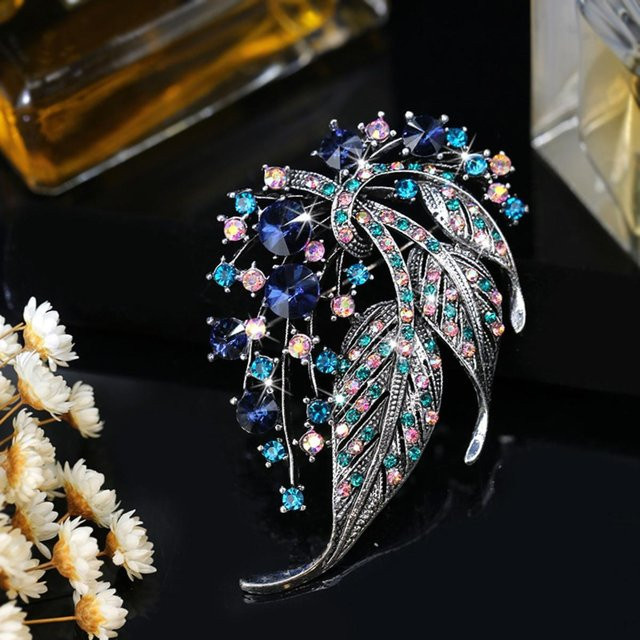 Lucky Star Jewelry Brosche, Kristall, Messing, Schwarz, Damen - Bild 1